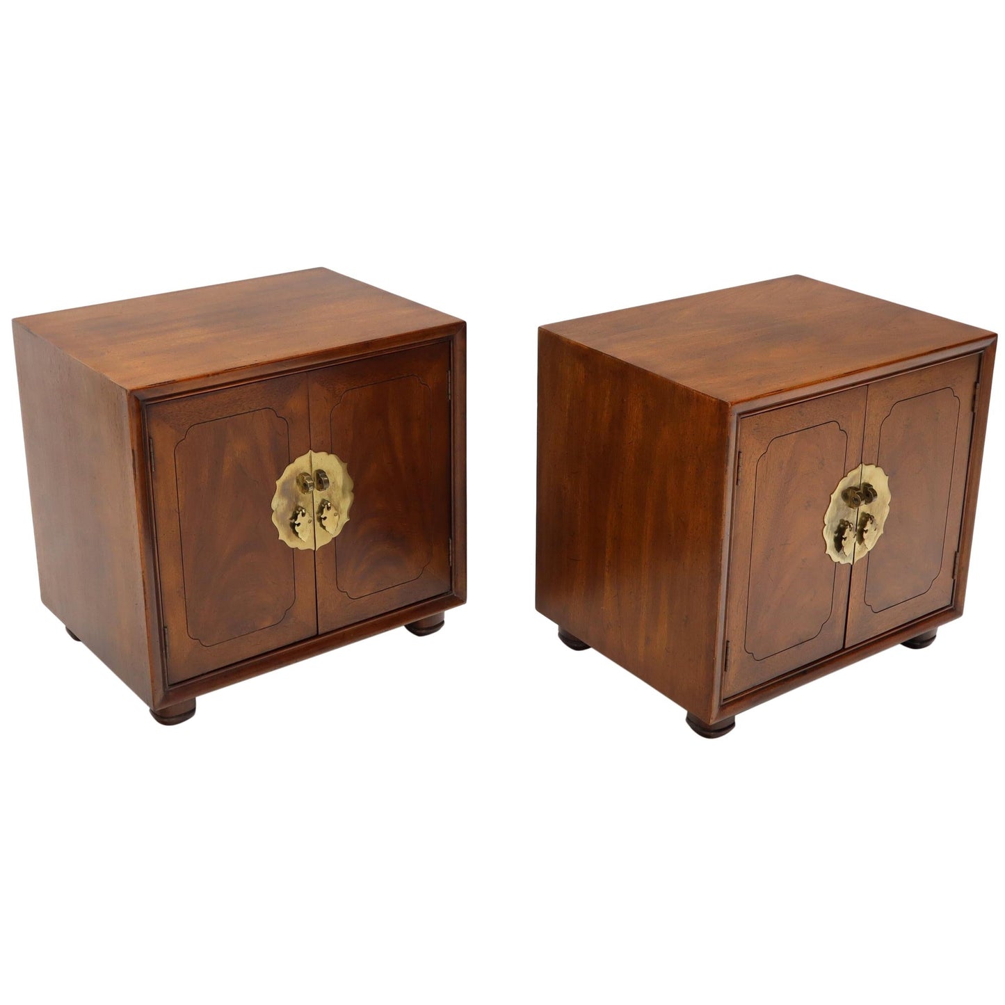 Pair of Mid-Century Modern Two Doors Nightstands by Henredon