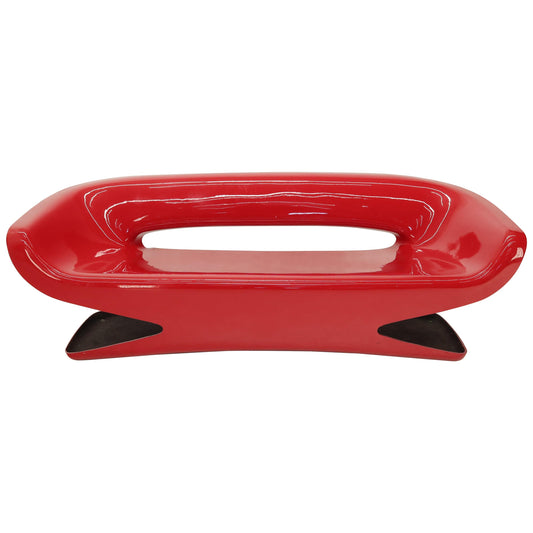 Red Molded Fiberglass Bench Love Seat