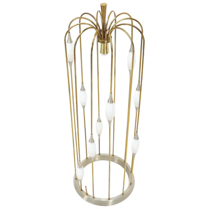 Large Waterfall Brass Floor Lamp Light Fixture