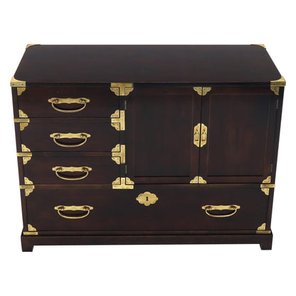 Campaign Brass Hardware Bachelor Chest Dresser with Two Doors Compartment