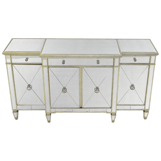 Mirrored Glass Sideboard Cabinet Credenza Console