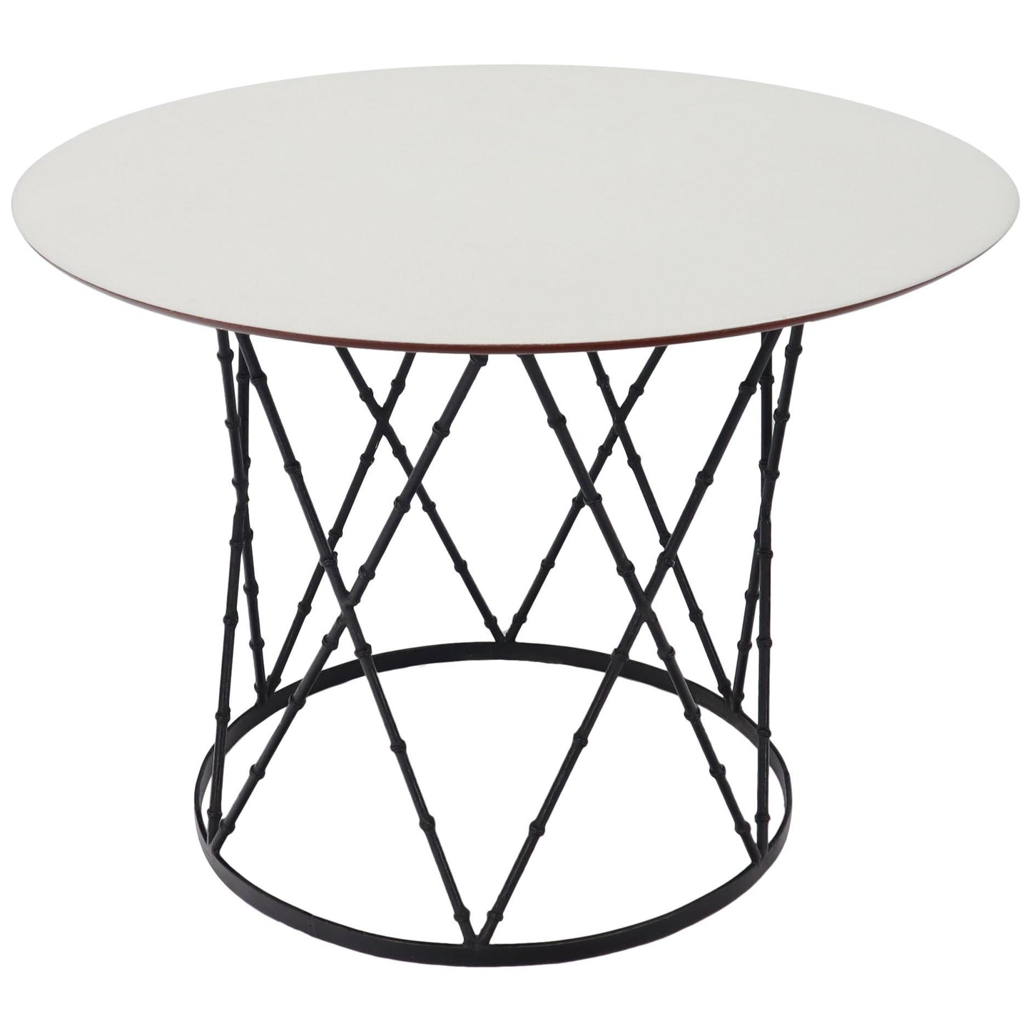 Enameled Top Faux Bamboo Base Mid-Century Modern Dining Dinette Table