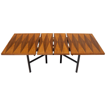 Milo Baughman for Directional Dimond Teak & Walnut Dining Table Gate Legs Base