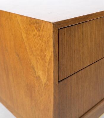 Large Oversize Cube Shape Square 2 Drawers Light Walnut Nightstand Table Mint