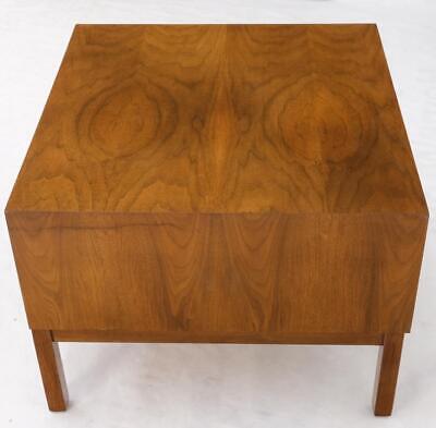 Large Oversize Cube Shape Square 2 Drawers Light Walnut Nightstand Table Mint