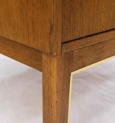 Large Oversize Cube Shape Square 2 Drawers Light Walnut Nightstand Table Mint