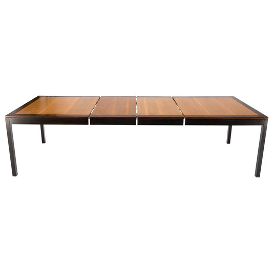 Banded Rosewood & Walnut Rectangle Dining Table w/ Two 20" Extension Boards