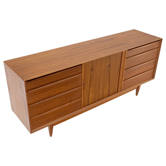 Teak Danish Mid-Century Modern Tambour Credenza Dresser by Falster Mint!