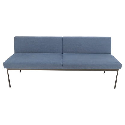 Geiger Tuxido Lounge Sofa Couch Bench Seating Blue Upholstery Black Frame Mint