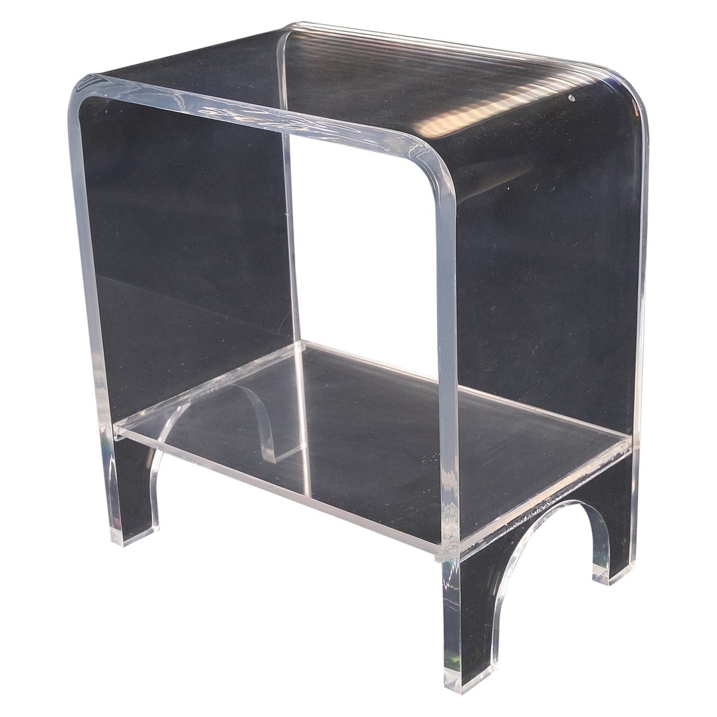 Bent Lucite Mid Century Modern Piano Vanity Window Bench