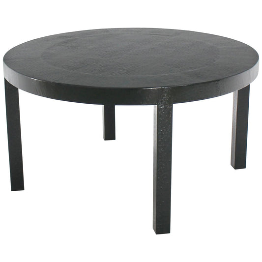 Dark Olive Ostrich Skin Round Coffee Table