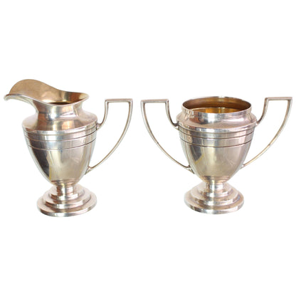 Woodside Sterling Sugar and Creamer Art Deco