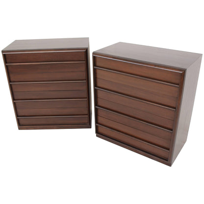 Pair of Robsjohn-Gibbings Bachelor Four Drawer Chests Dressers