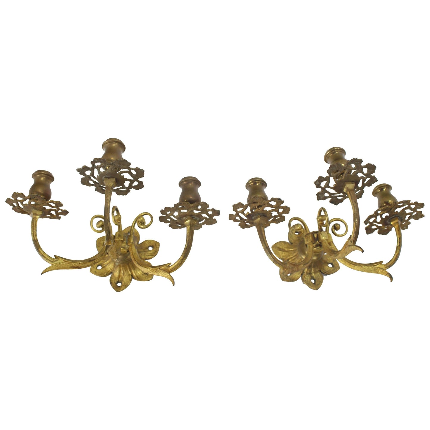 Pair of Bronze Candle Sconces