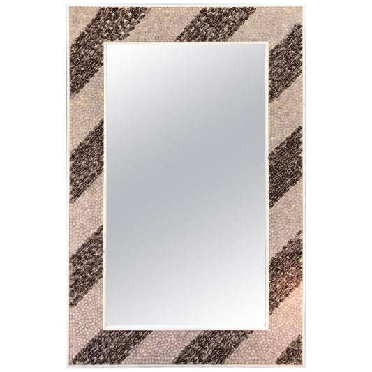 Rectangular Shell Mosaic Frame Mirror Art