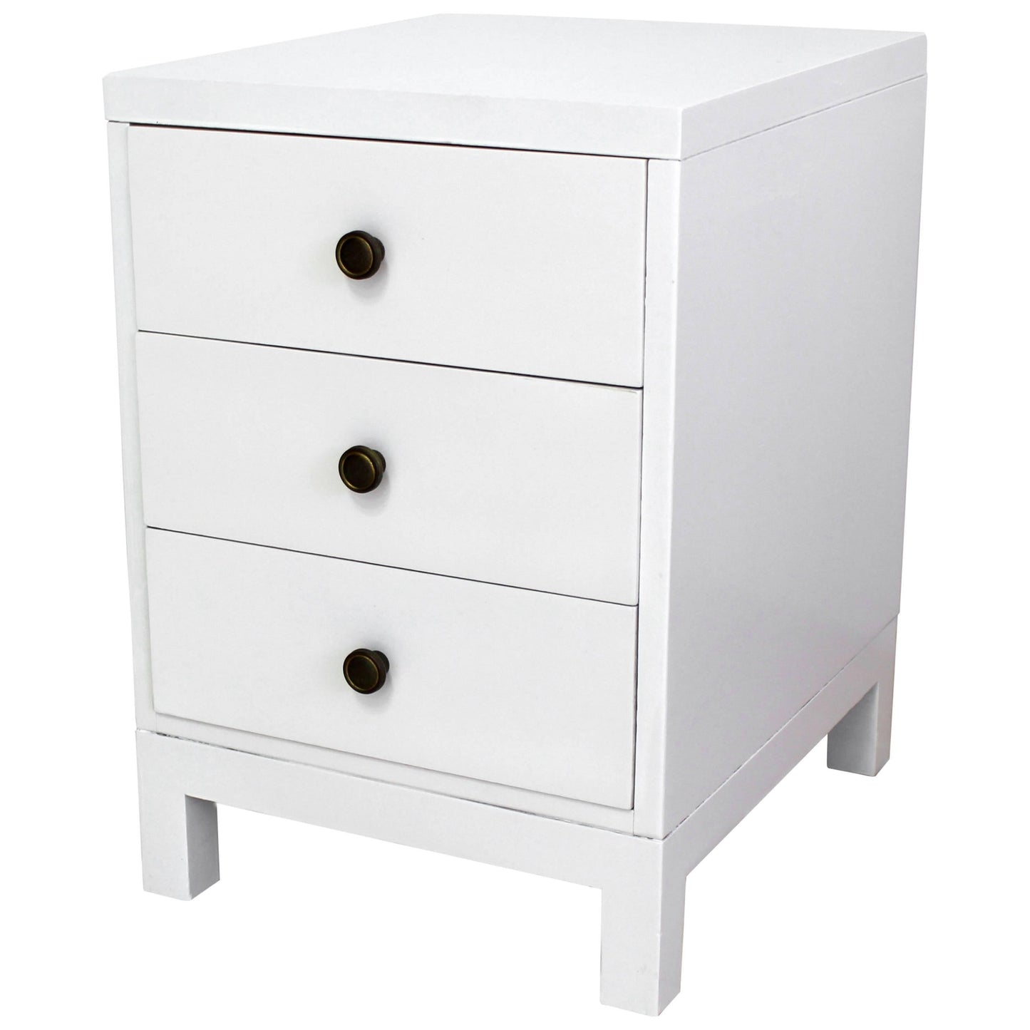 Three-Drawer White Lacquer Stand by Widdicomb