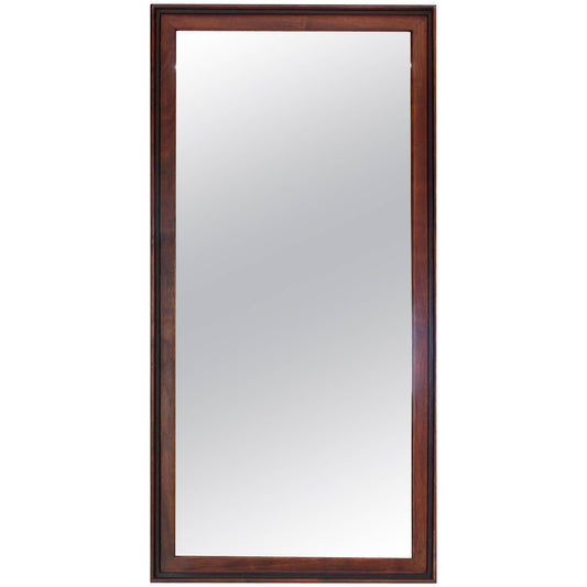 Oiled Walnut Frame Mid Century Modern Rectangular Mirror.