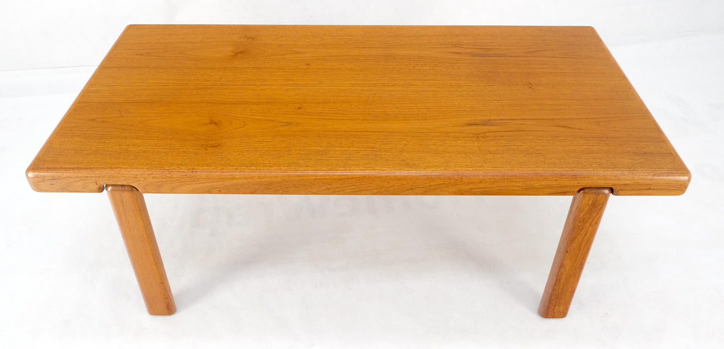 Danish Mid Century Modern Compact Rectangle Solid Teak Legs Coffee Table MINT