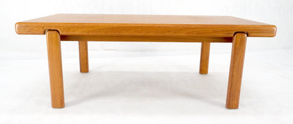 Danish Mid Century Modern Compact Rectangle Solid Teak Legs Coffee Table MINT