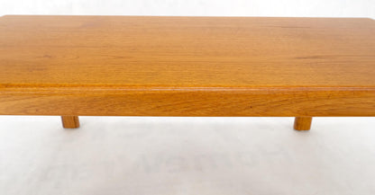 Danish Mid Century Modern Compact Rectangle Solid Teak Legs Coffee Table MINT