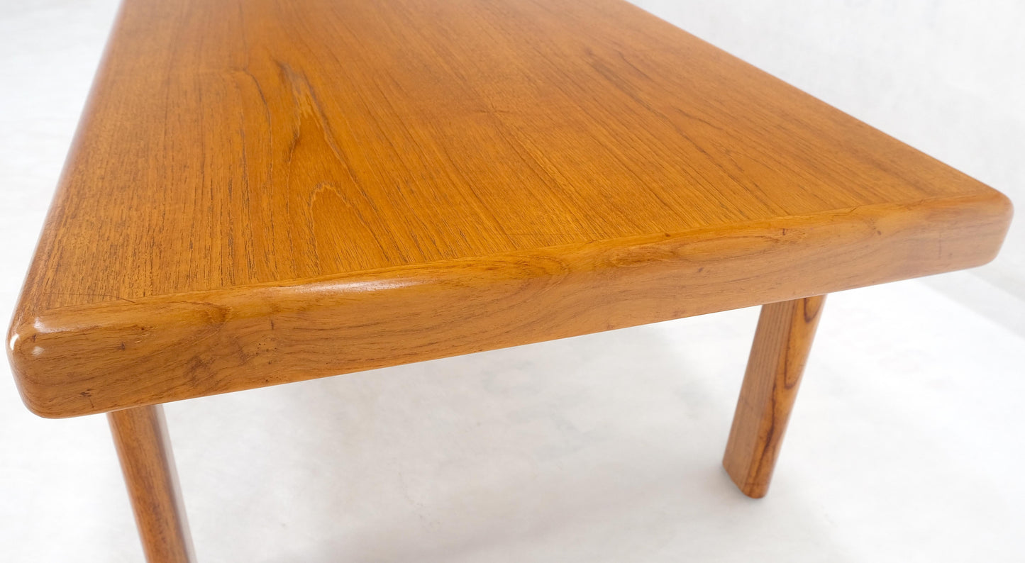 Danish Mid Century Modern Compact Rectangle Solid Teak Legs Coffee Table MINT