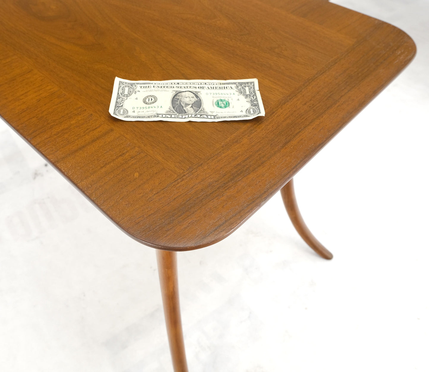 Pair of Rectangle Light Walnut Klismos End Side Tables by Gibings for Widdicomb