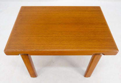 Danish Mid Century Modern Solid Teak Legs Compact Rectangle Coffee Table MINT!