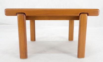 Danish Mid Century Modern Solid Teak Legs Compact Rectangle Coffee Table MINT!