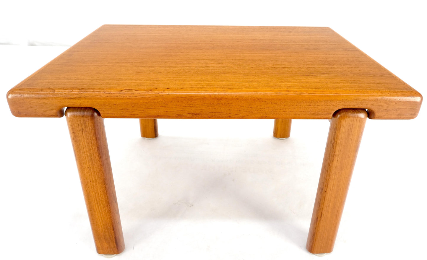 Danish Mid Century Modern Solid Teak Legs Compact Rectangle Coffee Table MINT!