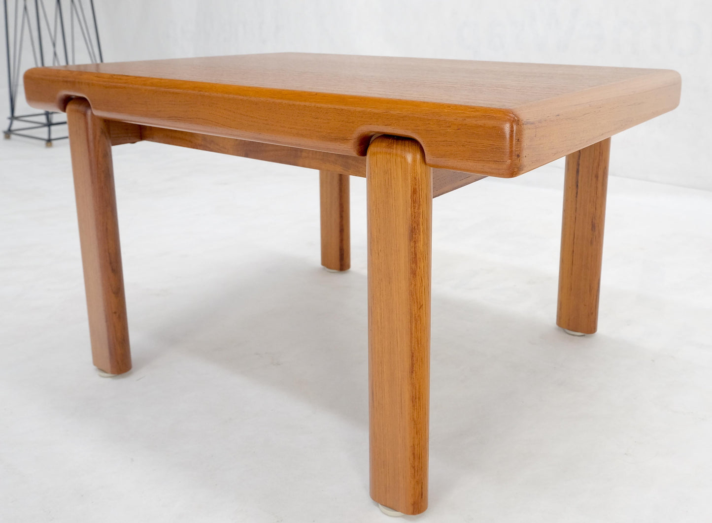 Danish Mid Century Modern Solid Teak Legs Compact Rectangle Coffee Table MINT!