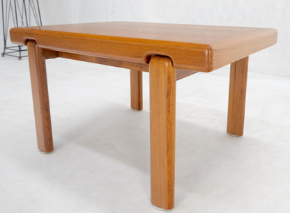 Danish Mid Century Modern Solid Teak Legs Compact Rectangle Coffee Table MINT!