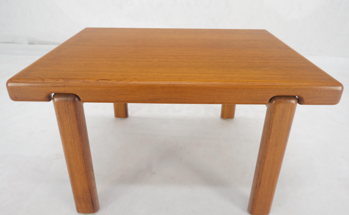 Danish Mid Century Modern Solid Teak Legs Compact Rectangle Coffee Table MINT!