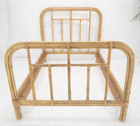 Bent Bamboo Rattan Headboard Footboard Queen Size Bed Mid Century MINT!