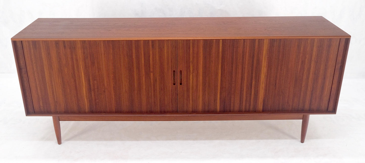 Tambour Doors Early Danish Mid Century Modern Long Credenza Dresser MINT!