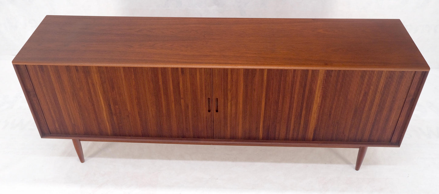 Tambour Doors Early Danish Mid Century Modern Long Credenza Dresser MINT!