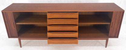 Tambour Doors Early Danish Mid Century Modern Long Credenza Dresser MINT!