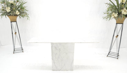 White Carrara Marble Boat Shape Top Pedestal Base Console Table Italian Modern