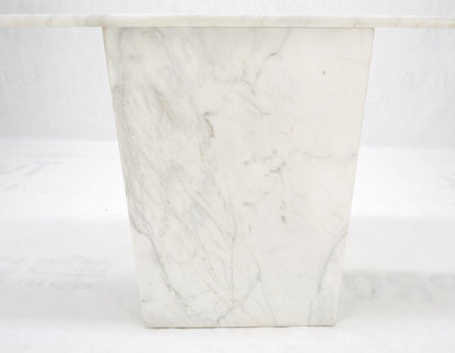 White Carrara Marble Boat Shape Top Pedestal Base Console Table Italian Modern