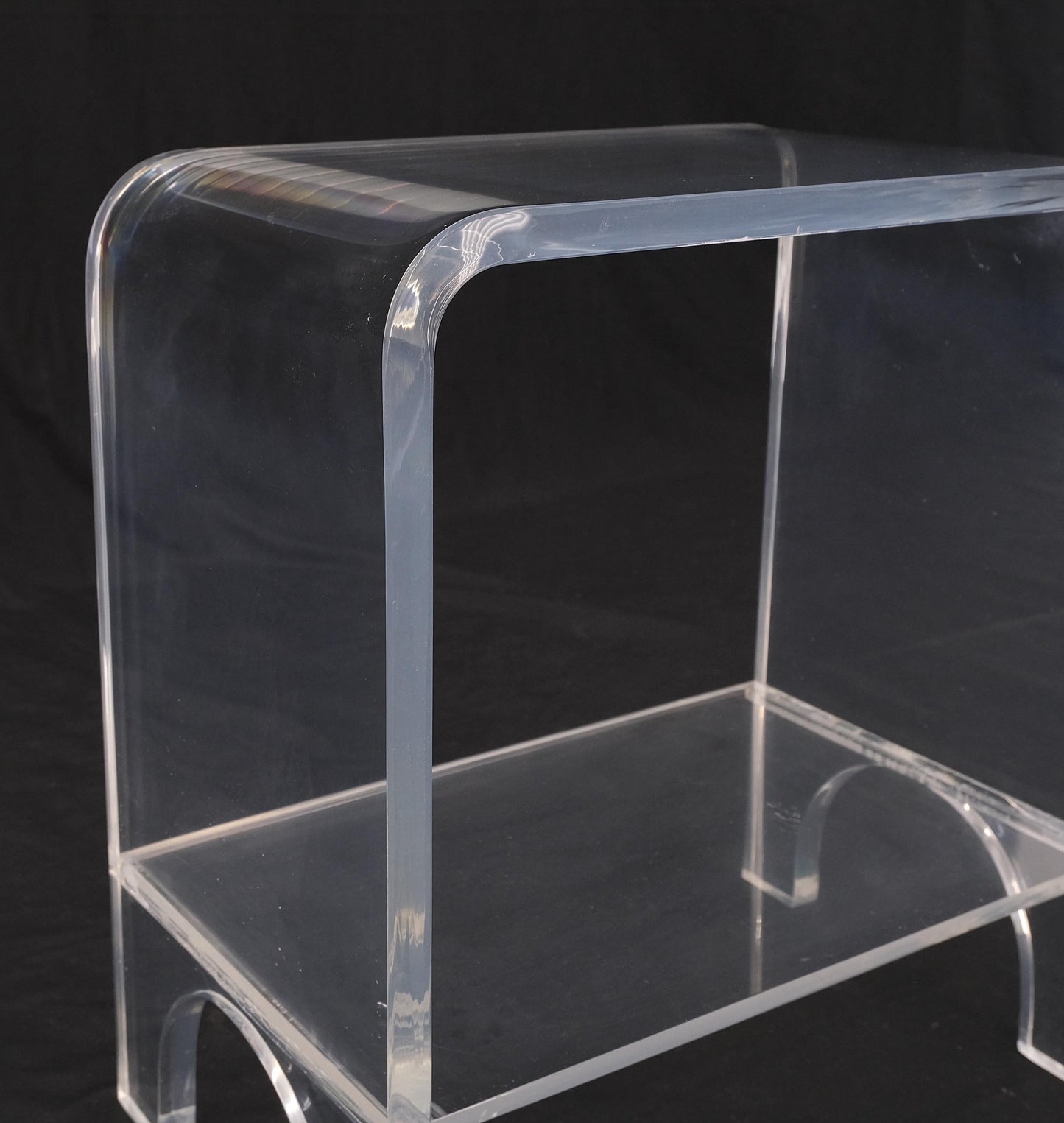 Bent Lucite Mid Century Modern Piano Vanity Window Bench