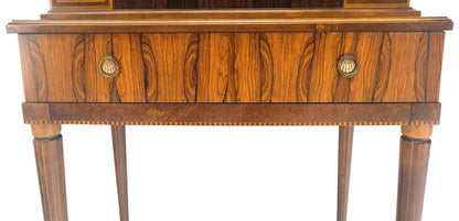 Rosewood French Art Deco Tapered Legs Cupboard Buffet Breakfront Cabinet MINT!