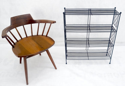 Vintage Mid Century Modern Wire Rack Shelf Unit Ball Finials Tony Paul MINT!