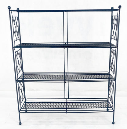 Vintage Mid Century Modern Wire Rack Shelf Unit Ball Finials Tony Paul MINT!