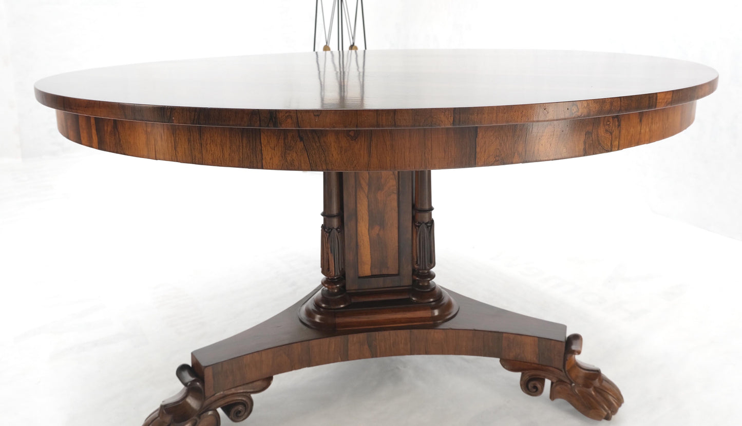 Large 52" Diameter Round Tilt Top Rosewood Empire Dining Breakfast Table MINT!