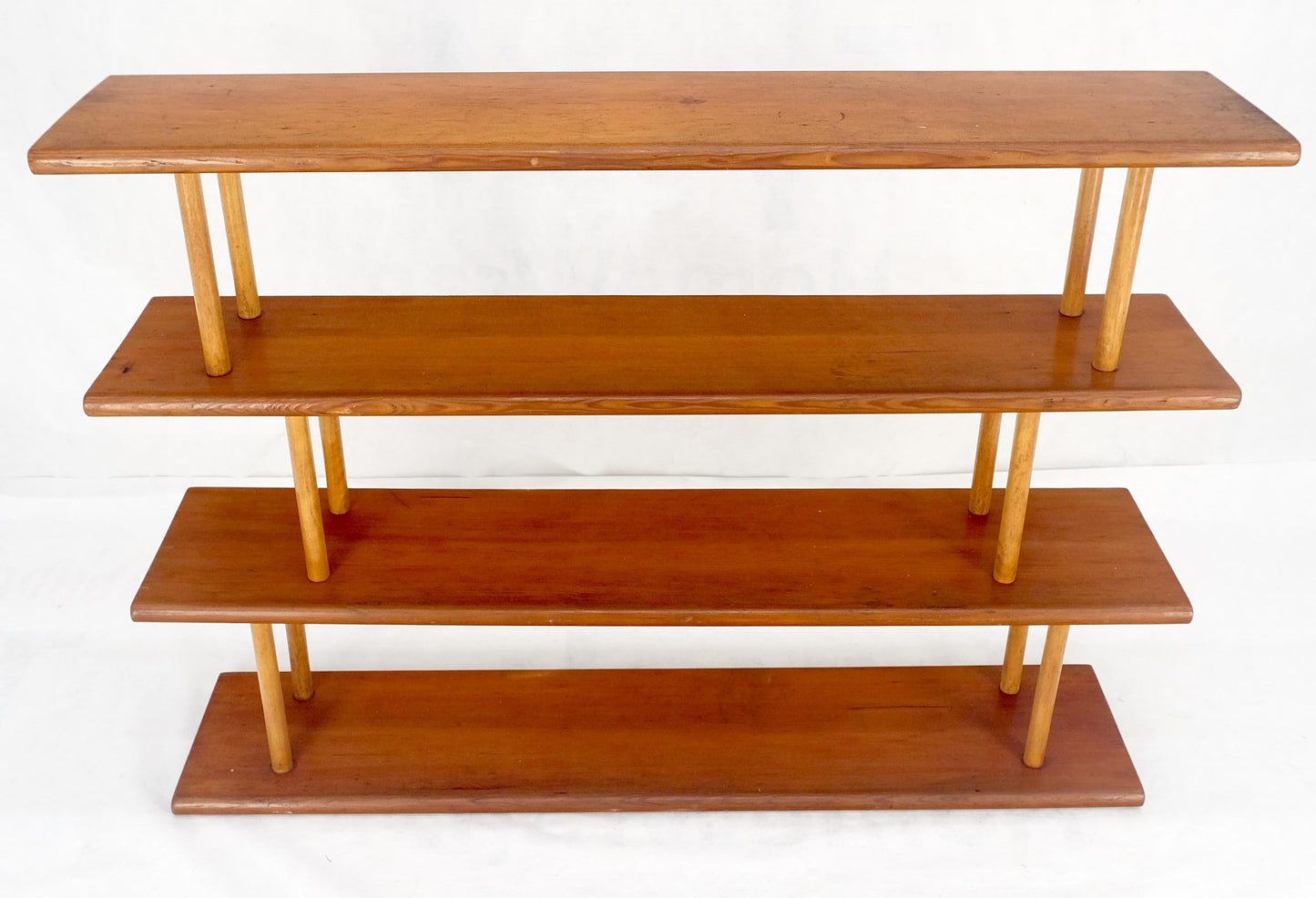 Country Arts & Crafts Style c1960s Red Cedar wall Shelves on Dowels Bookcase