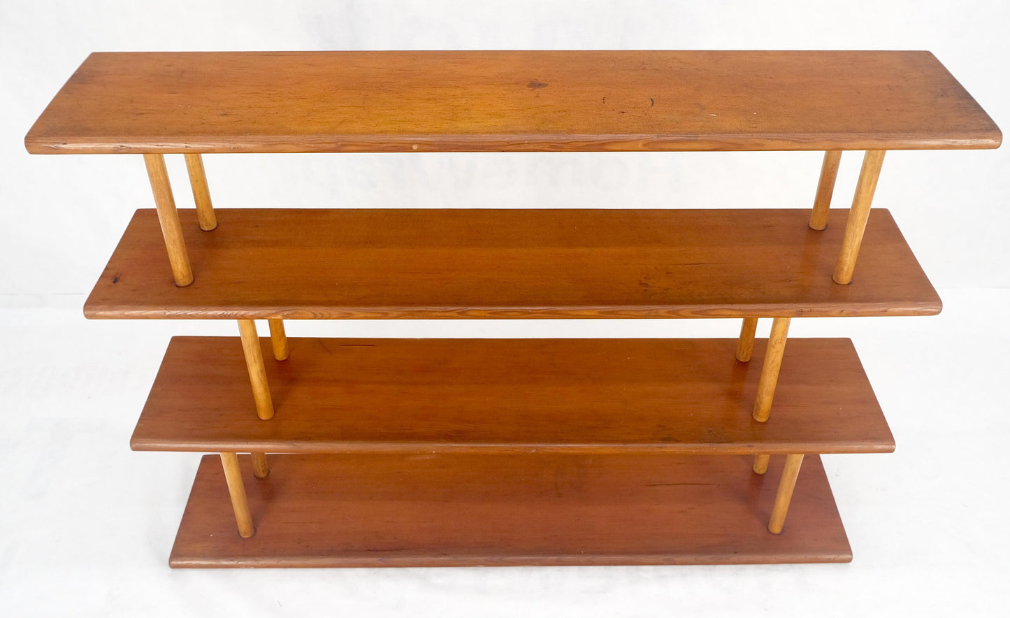 Country Arts & Crafts Style c1960s Red Cedar wall Shelves on Dowels Bookcase