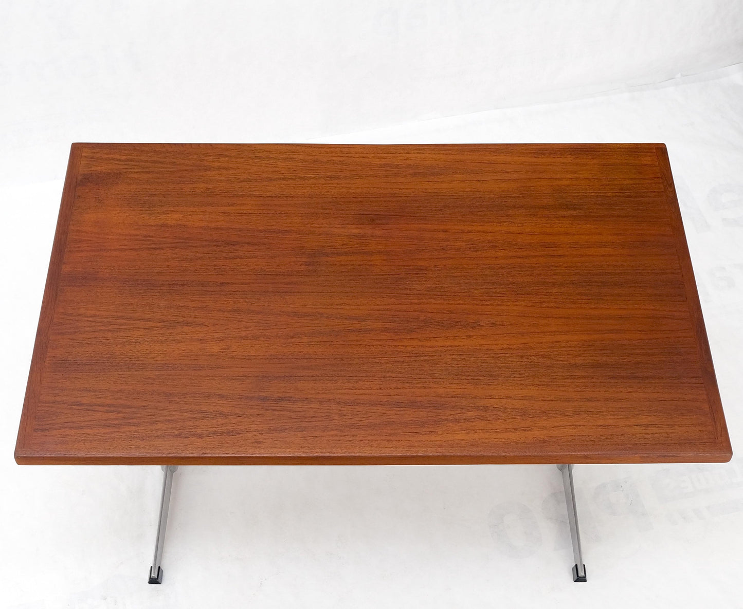 Teak & Chrome Base Mid Century Danish Modern Petit Desk Console Writing Table