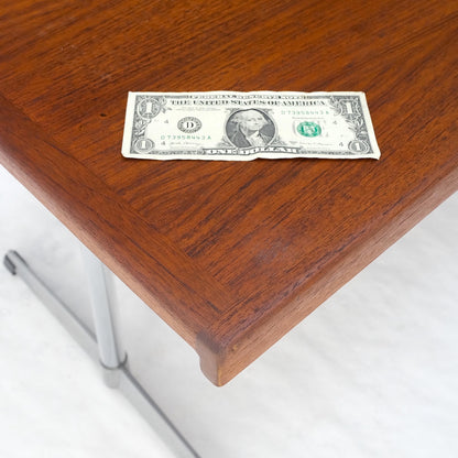 Teak & Chrome Base Mid Century Danish Modern Petit Desk Console Writing Table