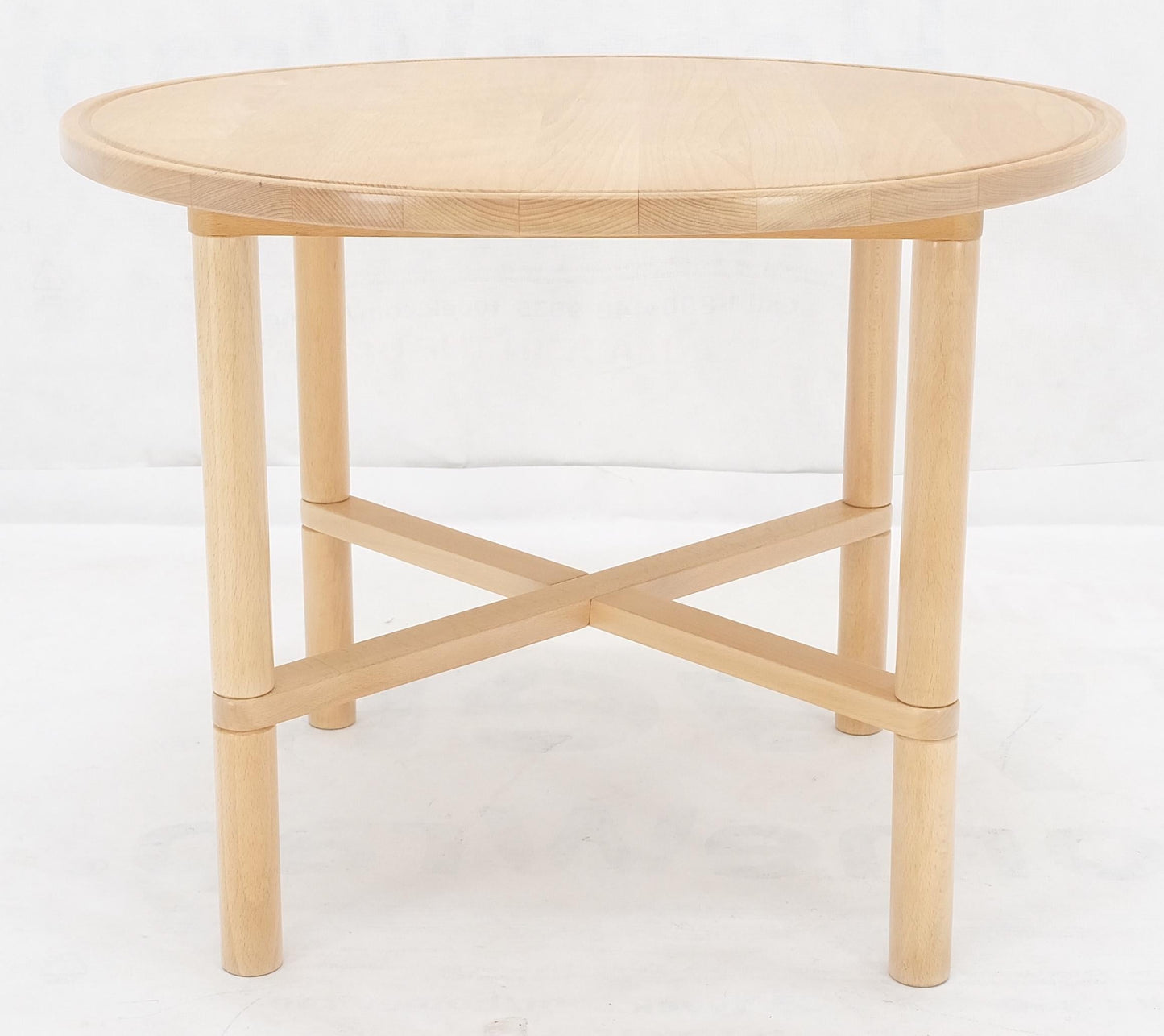 H/S Haslev Danish Mid Century Modern Solid Birch Round Side End Table Stand MINT