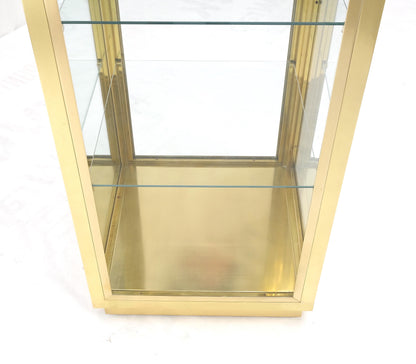 20" Sqaure Solid Brass Case 7' Tall Glass Shelve Display Cabinet Vitrine MINT!