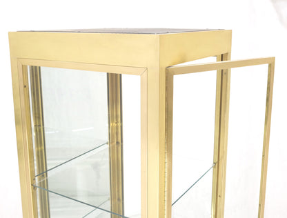 20" Sqaure Solid Brass Case 7' Tall Glass Shelve Display Cabinet Vitrine MINT!